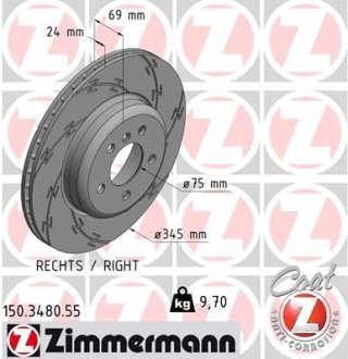 Диск гальмівний ZIMMERMANN 150.3480.55