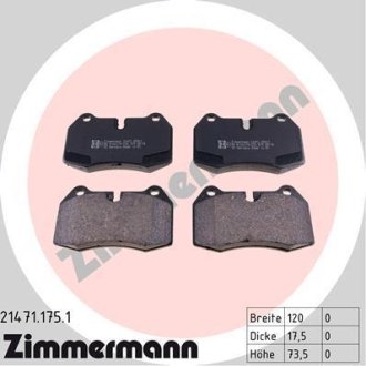 Колодки тормозные (передние) BMW 7 (E38) 94-01/8 (E31) 90-99 (Brembo) ZIMMERMANN 21471.175.1