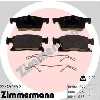 Колодки гальмівні (передні) Opel Astra K 15-(Ate) R16 (з датчиком) (з аксесуарами) ZIMMERMANN 223451952