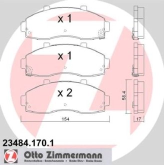 Тормозные колодки дисковые г.в. к 12.99 ZIMMERMANN 234841701