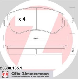 Гальмівні колодки дискові ZIMMERMANN 236381851