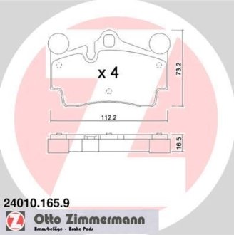 Колодки тормозные дисковые ZIMMERMANN 24010.165.9