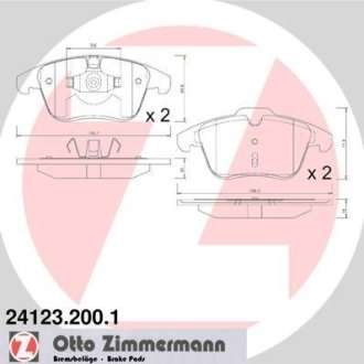 Тормозні колодки (передні) Land Rover Freelander/Ford Mondeo IV 1.8-2.5 07- (Ate-Teves) ZIMMERMANN 241232001