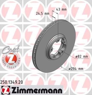 Гальмівні диски передні ZIMMERMANN 250134920