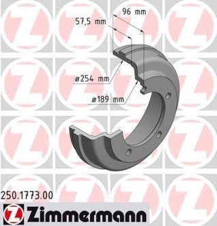 Гальмівні барабани задні ZIMMERMANN 250177300