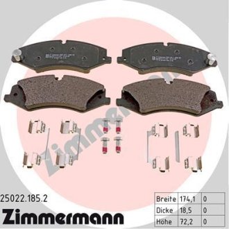 Колодки гальмівні (передні) Land Rover Discovery IV/V/Range Rover 2.0-5.0 4x4 09- (TRW) (з аксесуарів) ZIMMERMANN 25022.185.2