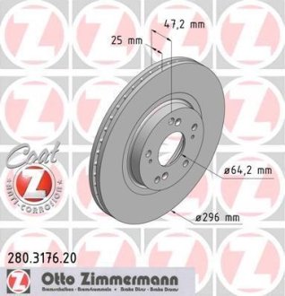 Гальмівні диски передні ZIMMERMANN 280317620