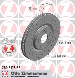 Диск тормозной ZIMMERMANN 280.3178.52