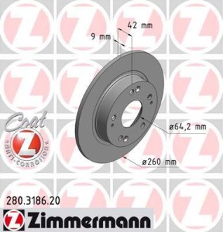 Гальмівні диски задні ZIMMERMANN 280318620