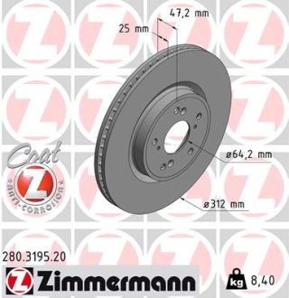 Гальмiвнi диски COAT Z ZIMMERMANN 280319520