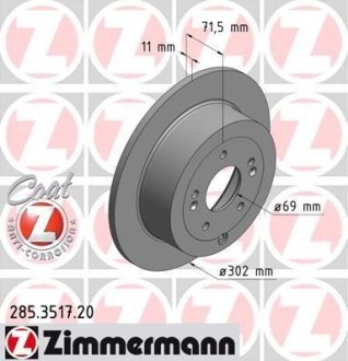 Тормозные диски ZIMMERMANN 285351720