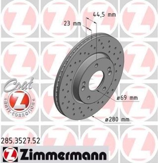 Диск тормозной ZIMMERMANN 285.3527.52