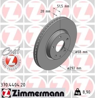 Гальмівні диски передні ZIMMERMANN 370440420