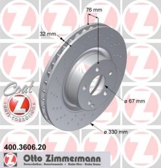 Тормозные диски передние ZIMMERMANN 400360620