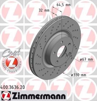 Диск тормозной ZIMMERMANN 400.3636.20