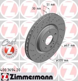 Тормозные диски передние ZIMMERMANN 400369420