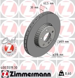 Тормозные диски передние ZIMMERMANN 400551930