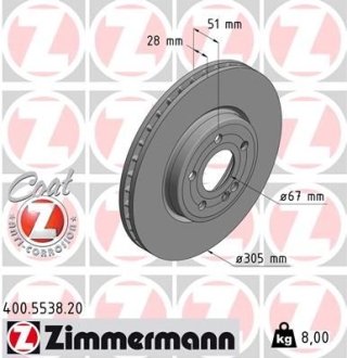 Тормозные диски передние ZIMMERMANN 400553820