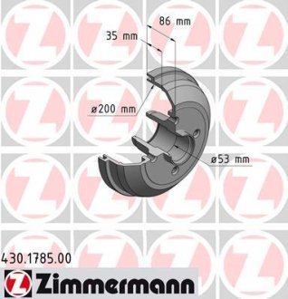 Тормозные барабаны задние ZIMMERMANN 430178500