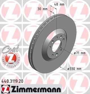 Тормозные диски передние ZIMMERMANN 440311920