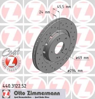 Диск гальмівний ZIMMERMANN 440.3122.52