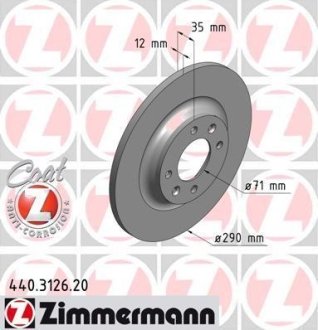 Диск тормозной ZIMMERMANN 440.3126.20