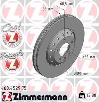 Тормозные диски правый передний ZIMMERMANN 460452975