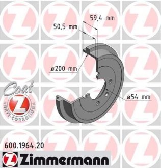 Барабан гальмівний (задній) Seat Cordoba/VW Polo 1.0-1.9D 93-05 (100x50,5) ZIMMERMANN 600196420