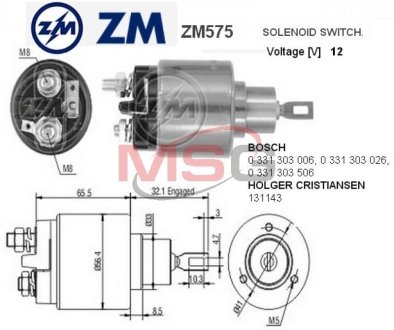 Втягуюче реле ZM ZM575